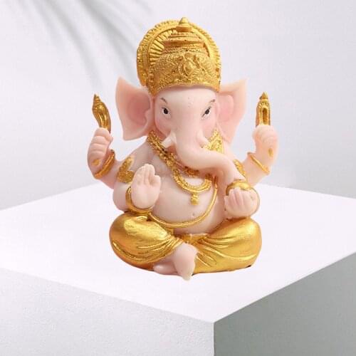Resin Ganesha Figurine Buddha Living Room Decorative Also for Car Dashboard