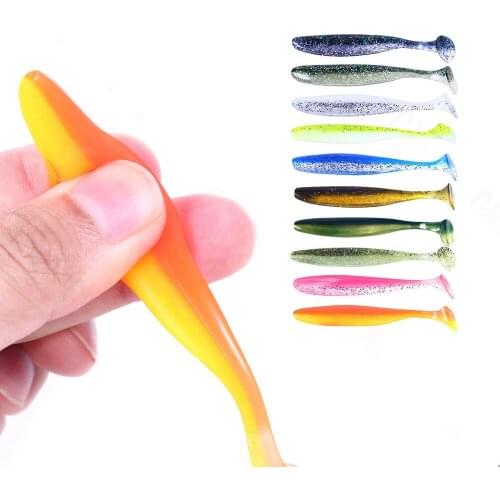 10pcs Soft Lure Fishing Lure T Tail Wrom Attractant Bass Artificial Silicone bait Soft Bait 5cm 7cm 9cm Fishing accessories