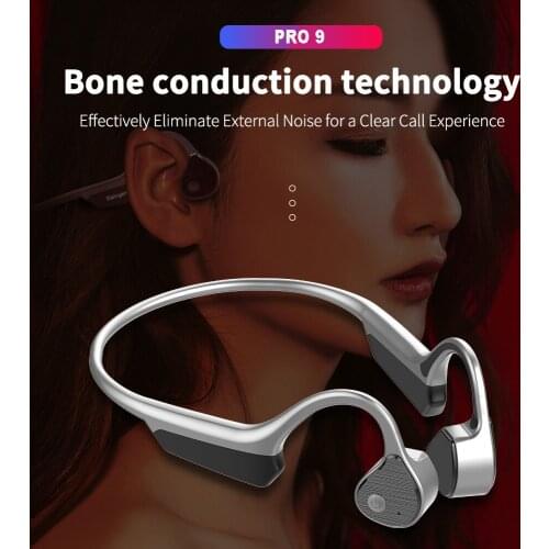 Pro9 Bone Conduction Headphones Bluetooth Wireless Sports Earphone Stereo IPX7 Waterproof Headset Hands-free with microphone