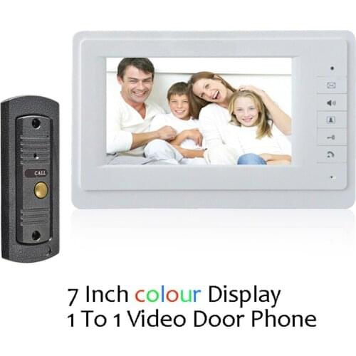 1 set) Home use 1 to 1 Video door phone smart home system Video intercom waterproof camera 7 inch color monitor free shipping