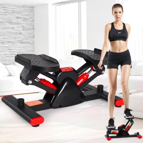 Mini Stair Stepper for Exercise Fitness Aerobic Treadmills with Resistance Bands and LCD Monitor Lose Weight Quiet Pedal Machine