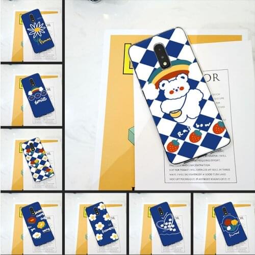 Blue Flower Bear Silicone Phone Case For OnePlus 3 3T 5 5T 6 6T 7 7 Pro Soft Back Cover For One Plus 3 3T 5 5T 6 6T 7 7 Pro