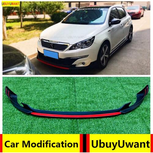 UBUYUWANT Fit For Peugeot 308 2014-2018 Year A Set Car Front Bumper Lip Body Kit Diffuser Deflector Spoiler Splitter Lip Guard