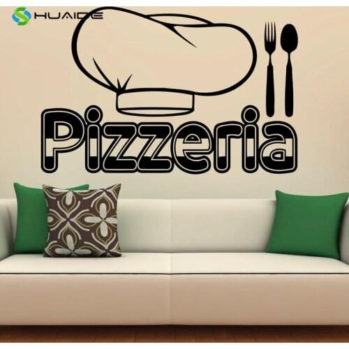 Pizzeria Wall Decal Vinyl Stickers Pizza Restaurant Interior Art Murals Decor Wall Poster Kitchen Cocina Sticker Home Poster A81