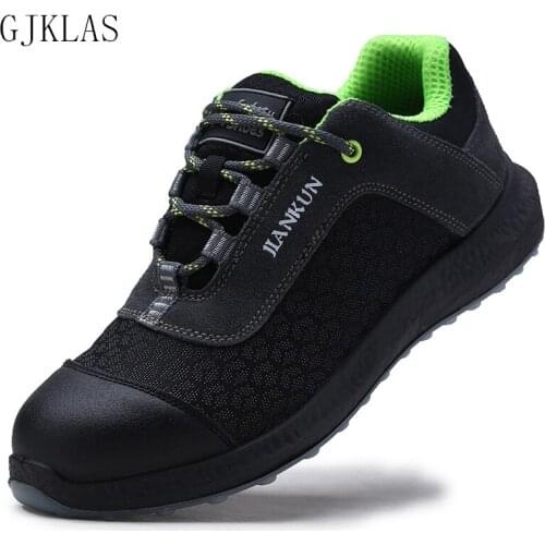 Steel Toe Work Safety Shoes Anti-Puncture Safety Boots Mens Non-Slip Lightweight Industrial Protect Shoes Mens Sports Shoes