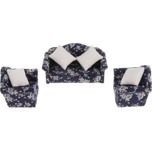 1/12 Dollhouse Miniatures Couch Single Sofa Loveseat Settee Living Room Ornament