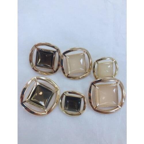 10 Pcs Metal Buttons for Clothing Sewing DIY Handmade Irregular Square Round Shaped Decorative Coat Botones