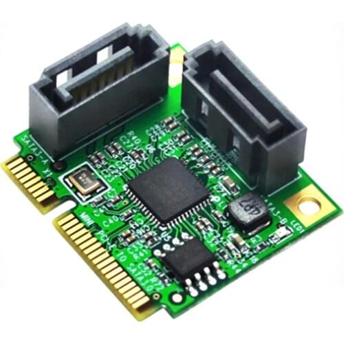 2-Port Sata3.0 PCI-E to Sata3.0 Expansion Card Mini Interface Expansion Card Riser Card for SSD Hard Disk