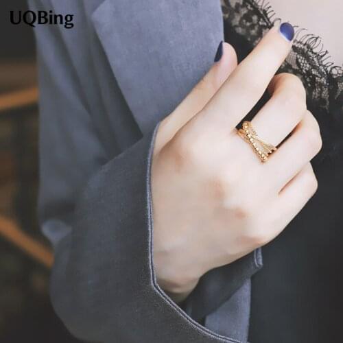 2020 INS Vintage 925 Sterling Silver Multi-layer Cross Braided Women Rings Gifts