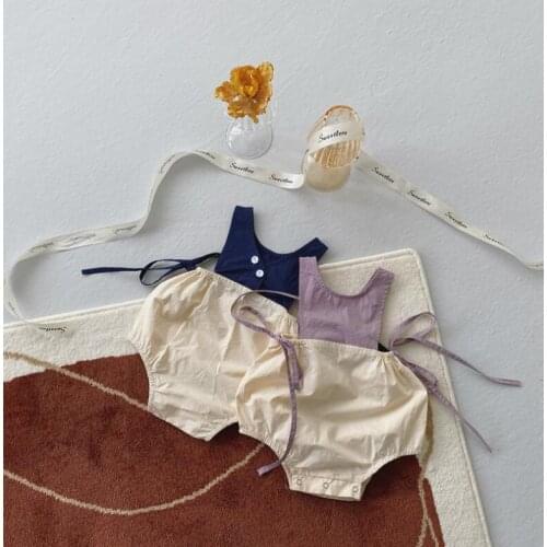 2021 new girls boys patchwork romper cotton summer fashion babys jumpsuit 6-24 month YE314