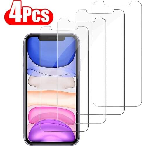 4PCS Protective Glass on the iPhone 6 6s 7 8 Plus Screen Protector Tempered Glass For iPhone 11 12 Pro X XS MAX XR Glass Film