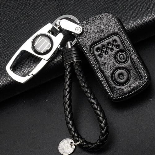 Car styling Leather Key Cover case For Honda CRV Accord Odeysey Crosstour FIT Jazz City Civic JADE Crider Spirior Ciimo Elysion