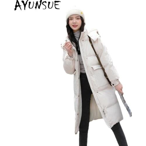 AYUNSUE Woman Winter Coat Medium-long Cotton Parka Famale Korean Warm Hooded Jacket Women Clothing Casaco Feminino Inverno SQQ90