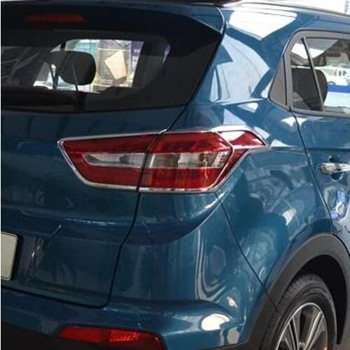 For Hyundai Cantus Creta ix25 2014-2018 2019 ABS Chrome Rear Light Strip Lamp Cover Trim Tail Lights Hood Moulding Car Styling
