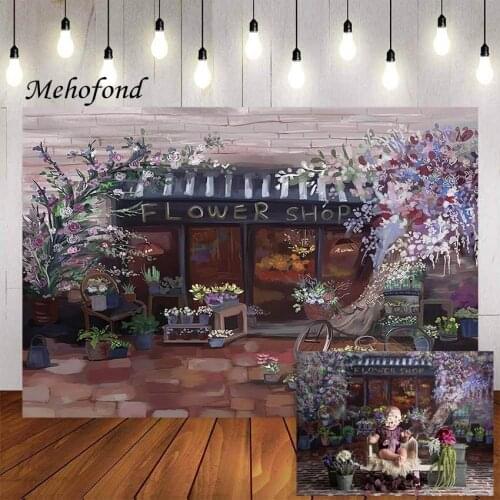 Mehofond Photography Background Spring Flower Shop Watercolor Oil Painting Baby Shower Brithday Portraits Backdrop Photo Studio
