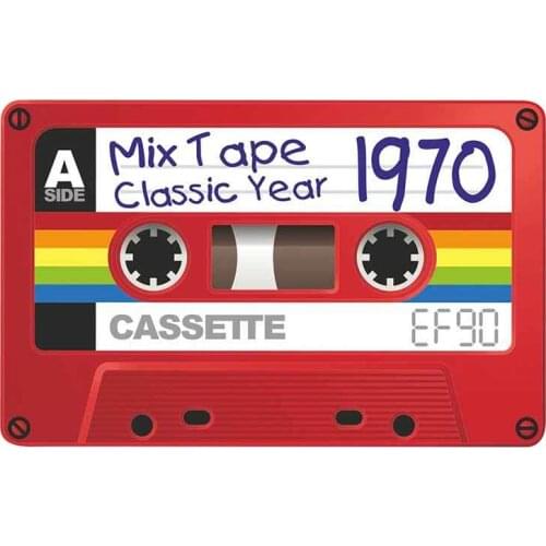 Personality Retro E90 Cassette Tape Mixtape 1970 Classic Hits Motif External Vinyl Car Stickers Window Bumper Waterproof Decal