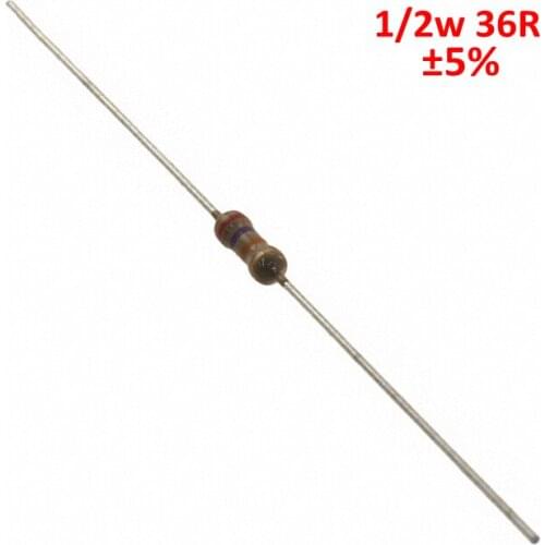 PHISCALE Carbon film resistor 36ohm 1/2w 0.5w 5% Tolerance 500pcs