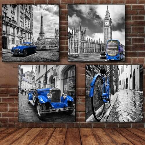 Landscpae London blue car 5D DIY Diamond Painting paris diamond Embroidery mosaic Diamond needlework cross stitch home decor