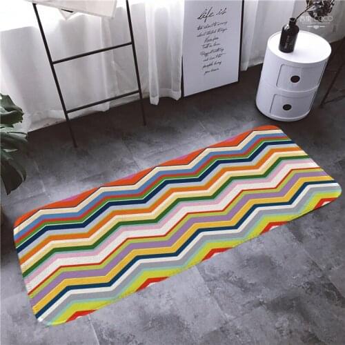 Carpet Doormat Funny Kitchen Entrance Door Mat Anti-slip Floor Rug Bathroom Area Hallway 50x80cm Geometry Design