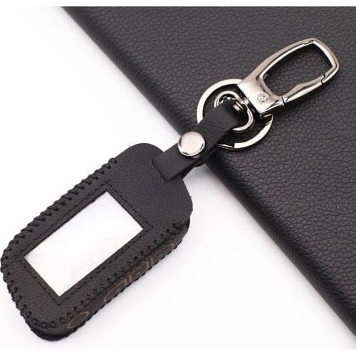 A93 Hot Sale 100% Leather Key Case Keychain Cover Skin for Starline A39 A96 A93 A36 A63 Two Way LCD Car Alarm Remote Controller