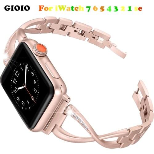 Diamond For apple watch 3 strap 38mm 40mm for iwatch series 6 5 4 Replacement metal strap for apple watch band 44mm 42mm 2 1