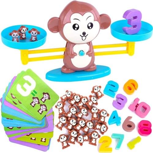 Montessori Math Toy Digital MonkeyDigital Maths Balance Scale Educational Balancing Scale Number Board Game Kids Learning Toys
