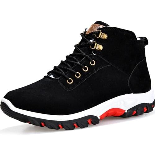 Winter Boots Men Snow Boots Winter Warm Sneakers with Fluf Outdoor Hiking Shoes Anti-skid Working Shoes for Men Platform Boots