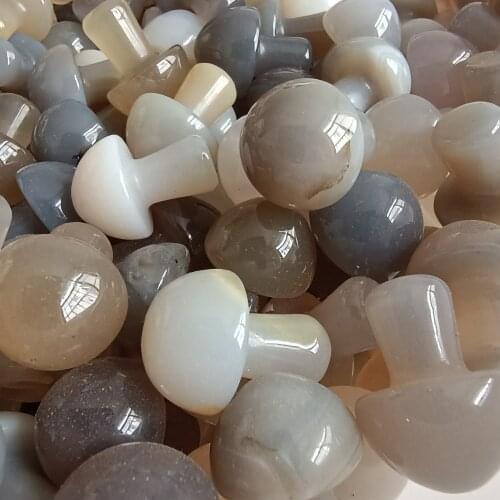 1pc Crystal Agate Stone, Natural Quartz Crystal, Mushroom-Shape Flower Pot and Fish Tank Decoration