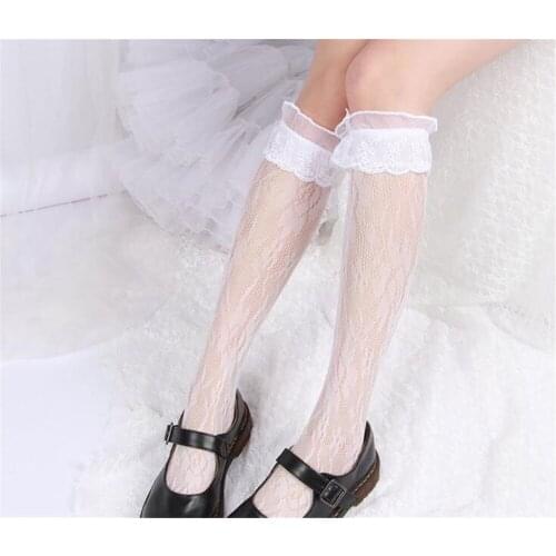 Maid Lolita Socks Knee High Cosplay Costumes Accessories Nylon Lace Loose Socks Anime Cartoon Girl Gift B710