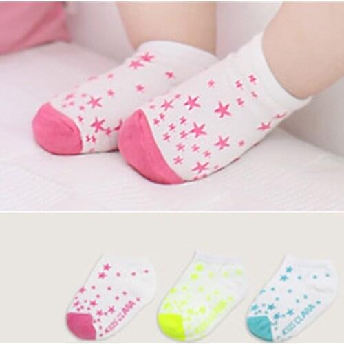 Print Stars Newborn SOCKS 3 Color Baby Socks Soft Cute Unisex Kid Cotton Short Ankle Socks SK168