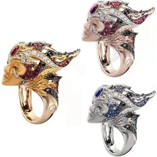 Milangirl New Explosion Retro Queen Her Majesty Ring European and American Fashion Creative Personality Ring