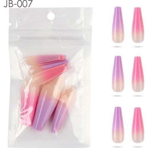 New 20/30/50Pcs Gradient Long Coffin False Nails Ballerina Full Cover Press on Nail Fake Nails Detachable Manicure Nail Art Tips