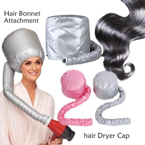 Portable Soft Hair Drying Cap Bonnet Hood Hat Blow Dryer Attachment Curl Tools Gray Dry Hair Cream Cap