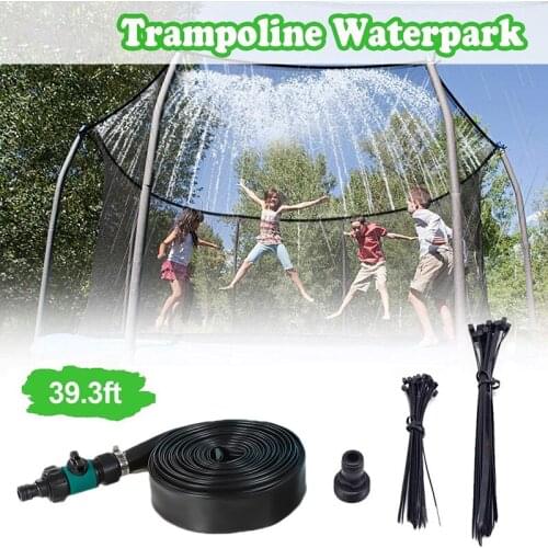 Trampoline Sprinklers For Kids Trampoline Spray Hose Water Park Fun Summer Outdoor Water Game Toys For Boys Girls Garden Sprinkl