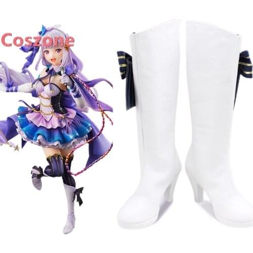 Re:Life In A Different World From Zero Emilia White Cosplay Shoes Boots Halloween Carnival Cosplay Costume Accessories