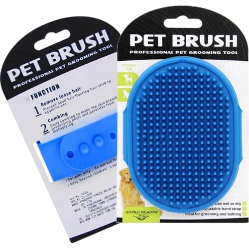 New* pet shampoo brush | soothing massage rubber bristles curry comb suitable for dog and cat cleaning | professional quality
