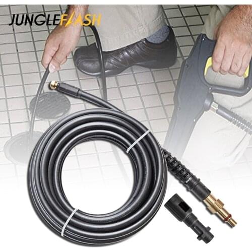 JUNGLEFLASH 10-20Meters High Pressure Washer Hose Pipe Cord Car Washer Cleaning Hose For Karcher Water Pipe Vehicle Garden Wash