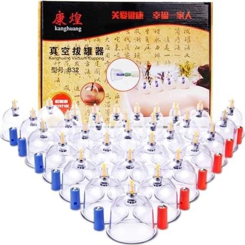 32 24 12 Cuppins Therapy Cups Effective Healthy Chinese Medical Vacuum Cupping Suction Therapy Device Body Massager Set 2019
