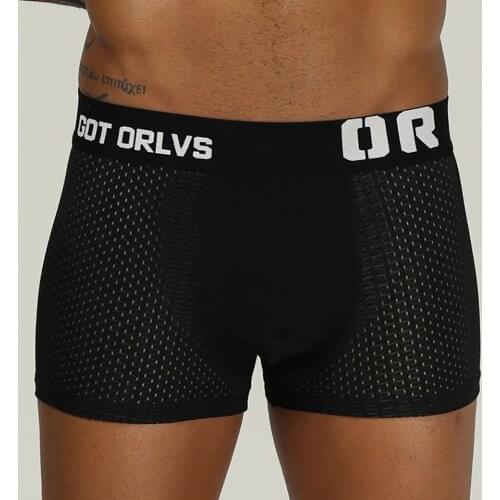 ORLVS Mesh Boxershorts Men Comforable Panties Set Gay Sexy Underwear Man Boxer4Color Free Shipping 2021Hot M/L/XL/XXL OR207