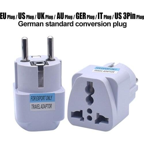 1pcs Universal EU Plug Adapter AU UK US To EU Euro AC Travel Adapter Electrical Plug Converter Power Socket