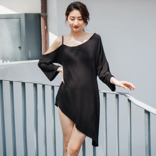 S021 Modal pajamas women summer loose nightdress sexy ladies nightgown