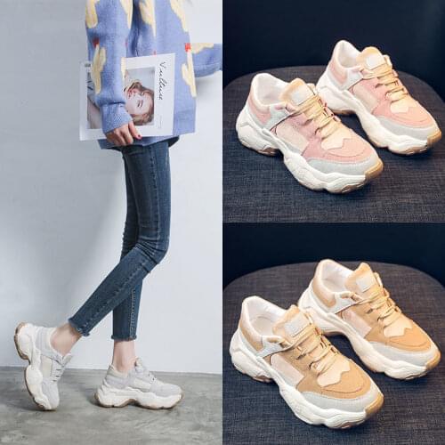 Color matching old shoes 2020 spring and autumn sports casual shoes spring female wild new round head shoes Z627