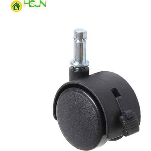 1/1.5/2.0 inch universal wheel Nylon plunger caster With brake Furniture bookcase plastic wheel