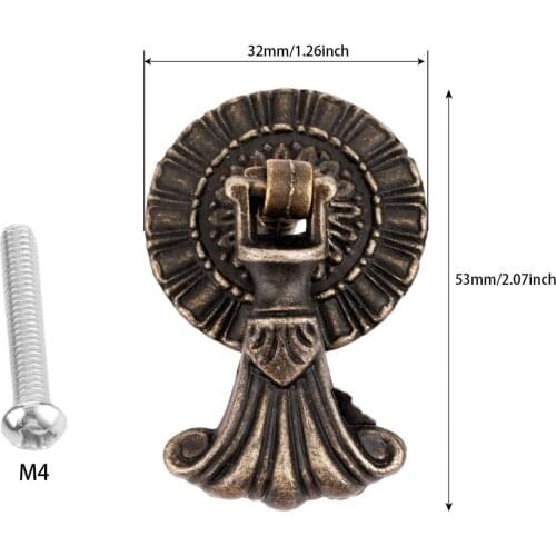 1x 37*60mm Vintage Single Hole Furniture Handle Wooden Box Case Knobs Antique Kitchen Cabinet Drawer Cupboard Pull Handles