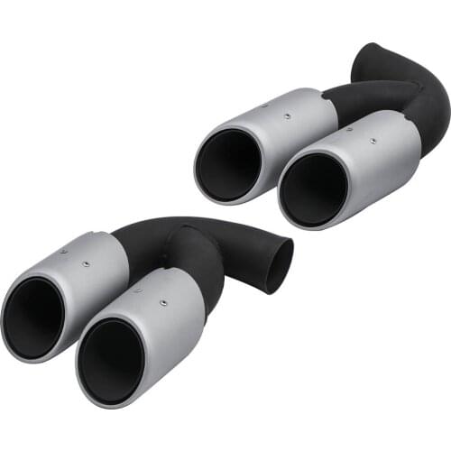 2Pcs Stainless Steel Sports Tail Pipes Black For Porsche Cayenne V8 GTS TURBO S 2010-2014 Dual Pipe Quad Tips for Type 92A