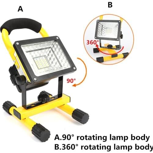 3 Model Waterproof IP65 30W LED Flood Light Portable Construction Site SpotLight Rechargeable Outdoor Work LED Emergency Light
