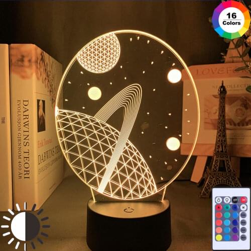 3d Illusion Baby Night Light Space Planet Nightlight for Kids Child Bedroom Decoration Usb Battery Powered Desk Unique Lamp Gift