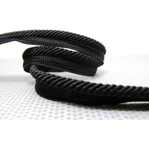 5 Yards 12mm Black Piping Lip Cord Trim|Pillow Cushion Trim|Upholstery Edging Trim Sewing Supplies