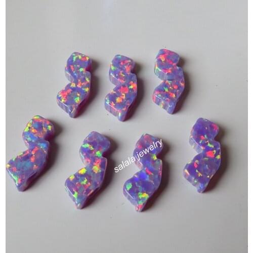 50 pc/lot 5.5x13mm NJ Opal Synthetic New Jersey NJ Map Island Opal stone for Bracelet & Necklace