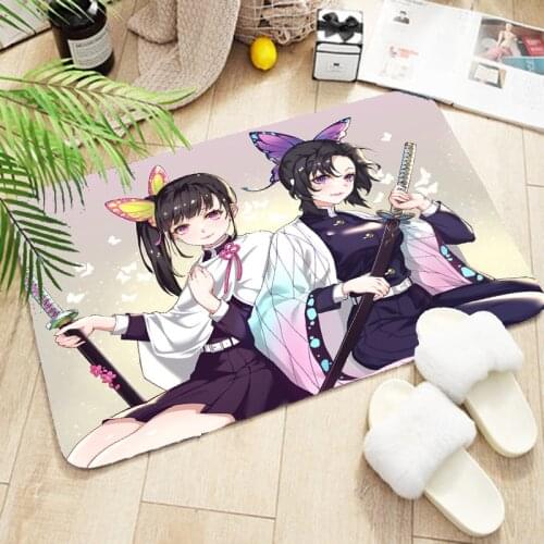 60CM Demon Slayer: Kimetsu No Yaiba Kamado Tanjirou Agatsuma Zenitsu Rengoku Kyoujurou Non-slip mat Carpet pad bedroom Gift